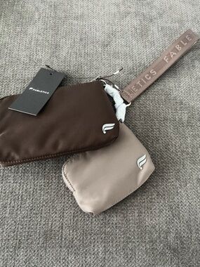 Fabletics Brown & Taupe Dual Pouch Crossbody